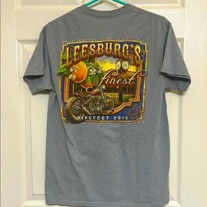 Leesburg FL Bikefest Cool Graphic Tee in Gray, M to L